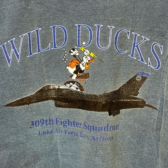 Vintage Wild Ducks USAF 309th Fighter Squadron Men’s L T-Shirt Luke AFB AZ - Picture 5 of 5